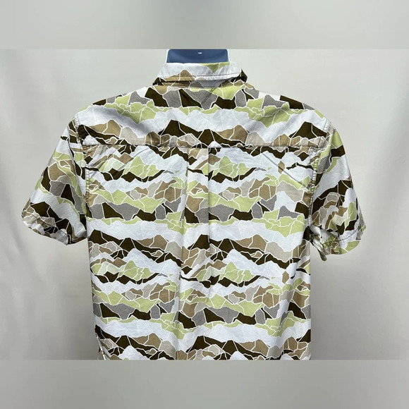 NORTH FACE Brown and white abstract mountain print shirt size L. - Picture 6 of 12